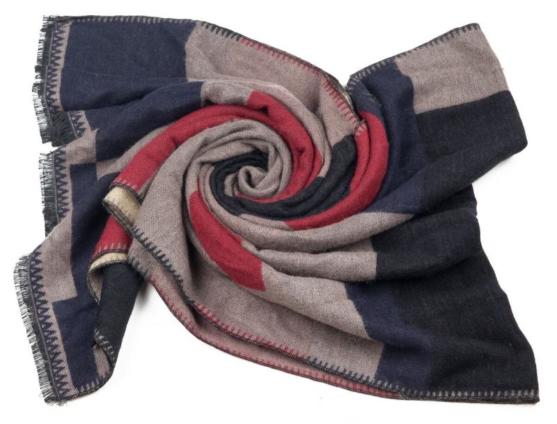 Scarf Shawl Viscos fleecy Beige Black Red Navy Braun